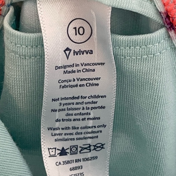 Ivivva too tank racerback sz 10 double layer built in bra blue - Picture 3 of 4